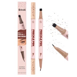 Erinde 2-In-1 Dual-Ended Freckle Pen & Freckle Stamp, Waterproof Freckles Makeup Kit with Precise Curved Tip for Natural, Lifelike Faux Freckles, Long-Lasting Quick Dry Smudge-Proof Fake Freck Pen, 02