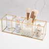 Makeup Brush Holder - Transparent Glass Cosmetic Brushes Storage with