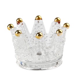 ZKKD Glass Crown Ashtray Creative Desktop Smoking Ash Tray Home Office Decoration,Golden