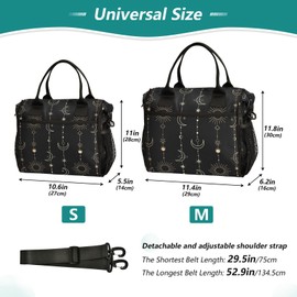 senya Lunch Bag Insulated Lunch Box Large Lunch Tote Bag Leakproof Lunch Cooler Bag Sun Moon Stars Witch for Men Women