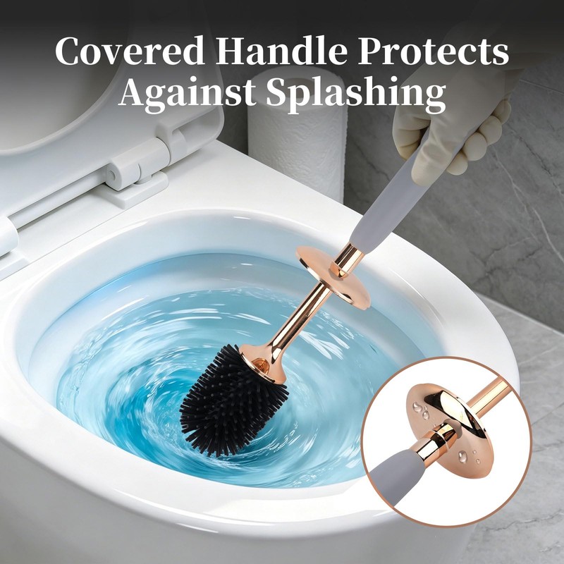 Toilet Brush and Holder Set, Toilet Bowl Brush with Long