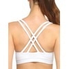 RELLECIGA Women's White Strappy Padded Sports Bra Yoga Bra Tops