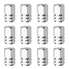12 x Car Tyre Valve Caps, Black, Anodised Aluminium Car Tyre Valve Caps, Car Valve Cap, Corrosion Resistant, Universal Valve Caps for Cars, Motorcycles, Trucks, SUVs and Bicycles