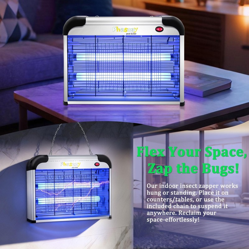 Phosooy Electric Bug Zapper, Indoor Mosquito Killer with 20W Lamps