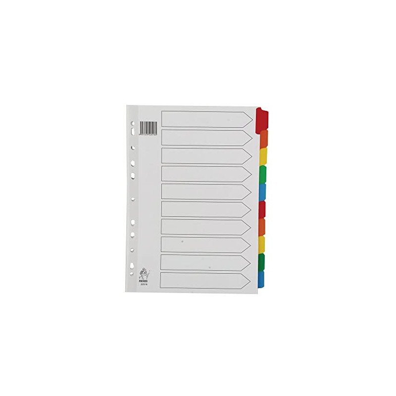 Rexel Mylar A4 Dividers 10 Part - Assorted Colours