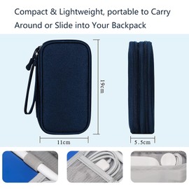 Waterproof Small Cable Bag, Travel Cable Organizer Bag Pouch Portable Double Layers All-in-One Carry Travel Bag for Cable, Cord, Charger, Phone, Earphone.