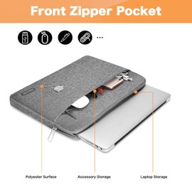 MOSISO Funda Protectora Compatible con MacBook Air/Pro,13-13.3 Pulgadas Portatil,Compatible con MacBook Pro 14 2023-2021 A2779 M2 A2442 M1,Poliéster Horizontal Transporte Bolsa con Pequeño Caso, Gris