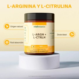 💪⚡ L-Arginina + L-Citrulina 120 Caps | Vitalbotanics | Energía, Resistencia y Circulación 🩸🔥