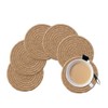 Gracelife 6pcs Cup Mat Pure Cotton Thread Weave Round Drink