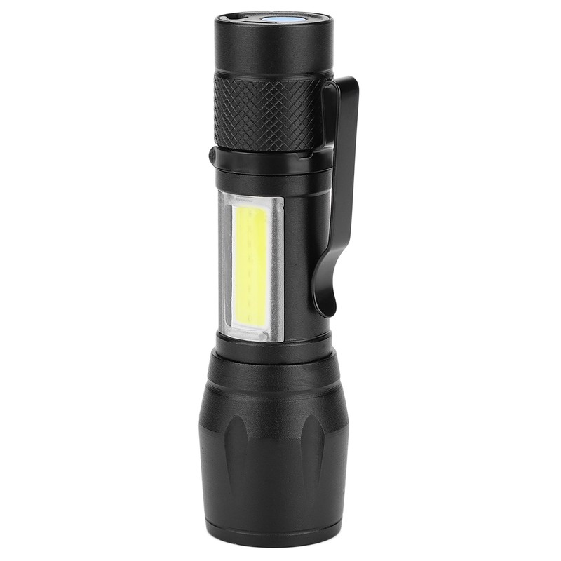 Portable Lightweight USB Rechargeable LED Flashlight COB Lamp Torch Flash