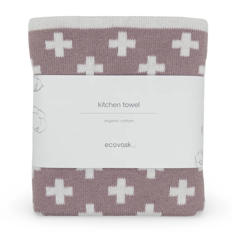 Ecovask Kitchen Tea Towel Single Organic Cotton, Sea Foam +