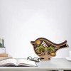 Wooden Bird Statues with Light 3D Hollow Hand Carved Birds