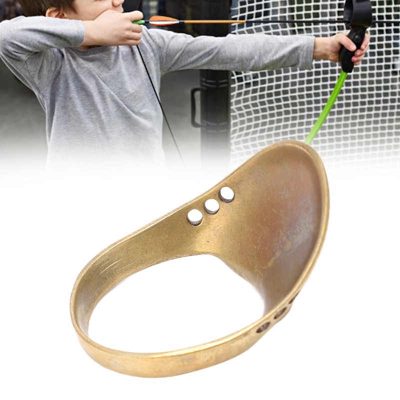 Brass Archery Thumb Ring Portable Finger Protector with Anti Lost