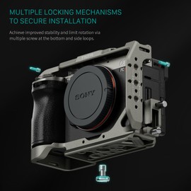 Tilta a7C II / a7C R Cage, Half Camera Cage Compatible with Sony a7C II / a7C R with HDMI Cable Clamp - Titanium Gray TA-T60-HCC-TG