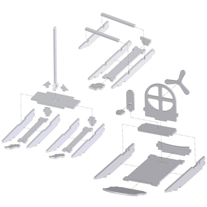 Kaleas Fretsaw Template 3 Models Catamaran / Swamp Boat /