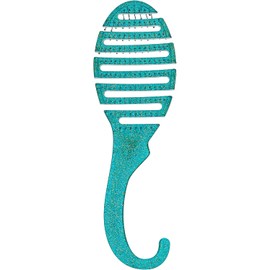 WET BRUSH, Shower Detangler, Green Glitter, Cepillo Desenredante para Baño, Apto para Ducha, Desenreda Todo Tipo de Cabello, Cerdas IntelliFlex, Cepilla Fácil y Adiós Nudos, Color Aqua con Brillos