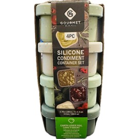 GOURMET KITCHEN SILICONE CONDIMENT CONTAINER SET (GREEN)
