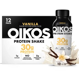 Oikos Protein Shake, Vanilla, 30g Protein, Shelf Stable Protein Drink with 5g