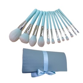 Healeved 12pcs Professional Makeup Brush Set Soft Bristles for Foundation Blush and Eyeshadow Stylish Handle Cosmetic Tool Case for Women