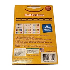 Crayola nail tattoos for kids Classic Pack 120 - 144  Random 6 Desings 12 Sets