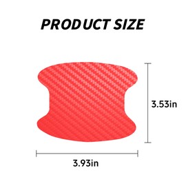 KAQISI 4PCS Car Door Handle Protector Sticker, Universal Carbon Fiber Anti-Scratches Auto Door Handle Protective Film, Car Door Side Paint Cover Guard Stickers Fit (Red)