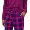 Nautica Women's 2 Piece Fleece Pajama Sleepwear Set, Purple Plaid,