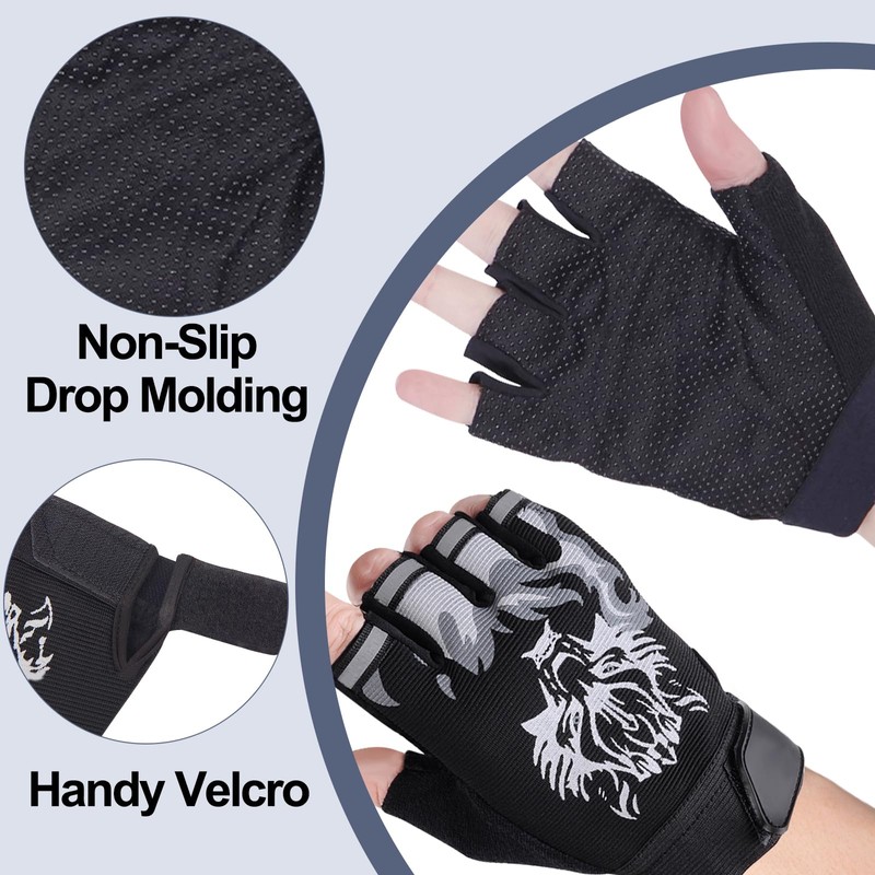 CubePlug Kids Boy Girl Cycling Climing Half Finger Gloves GEL