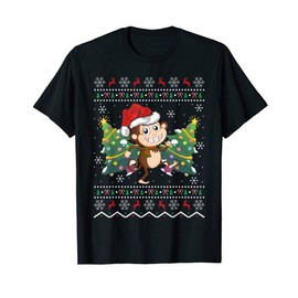 Funny Monkey Animal Lover Matching Ugly Monkey Christmas T-Shirt