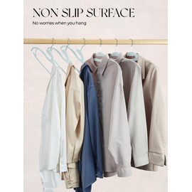 HOUSE DAY Velvet Hangers 60 Pack Aqua – Heavy Duty Velvet Clothes Hangers - Non Slip Felt Coat and Suit Hangers for Closet - Lightweight Thin Space Saving - Clothes Hangers