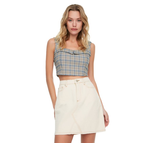 Trendyol FeMan Mini A-line Regular fit Denim Skirt