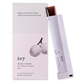 107 ARONIA Vinegar Low Molecular Collagen Jelly Stick, Contains Vitamin, Collagen, Hyaluronic Acid, Elastin, Probiotics, Korean Beauty Collagen, Suppo