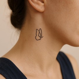 Fake Tattoo Butterfly - Temporalis® | Adult Temporary Tattoos - EU Certified Cosmetics, Vegan & Waterproof - Lasts 1 to 2 Weeks [Minimalist Flying Butterfly]