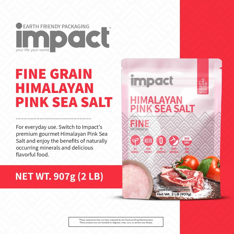 Impact - Fine Himalayan Pink Sea Salt - No Additives