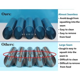 EUICAE Cannoli Tubes, 5 inch Large Stainless Steel Cannoli Forms Non-stick cream horn Danish Pastry Molds for Croissant Shell Cream Roll Pack of 15