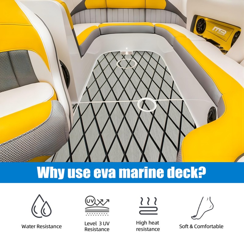 EVA Boat Flooring Carpet with Cross Groove Marine Teak decking