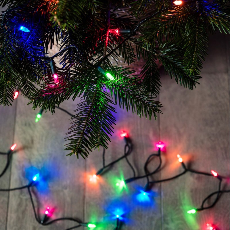 Lights4fun, LED, Christmas Tree Light Chain with Remote Control, Timer