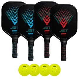 Franklin Sports - Aluminum Pickleball Paddle 4 Player Paddle and Ball Set- USA Pickleball (USAPA) Approved