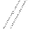 MATERIA by Matthias Wagner S Curb Chain Silver 925 Women Men 1.6 mm Diamond-Coated Rhodium-Plated 40-80 cm, Sterling Silver, No Gemstone