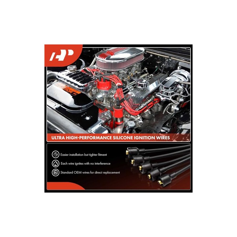 A-Premium Juego de 8 cables de bujía de encendido compatible