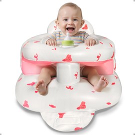 Upgraded Inflatable Baby Seat for 4-36 Months Babies, Tozzaroo Baby Floor Chair with Built-in Air Pump, Full Surround Protection Infant Support Seat for Learning to Sit,Outdoor, Travel (Bunny)