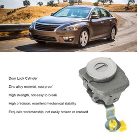 Frontier Door Lock Cylinder, Car Door Lock Cylinder Zinc Alloy Left Front Door Locking Cylinder with Key Replacement for Altima 2013