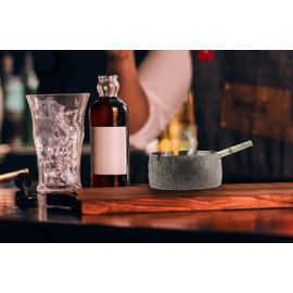 Mai Gu Chan Silver Ashtray Glitter Ashtray Sparkle Ashtray Diamond Bling Ashtray Rhinestone Ashtray for Home Office Indoor Outdoor Patio Use