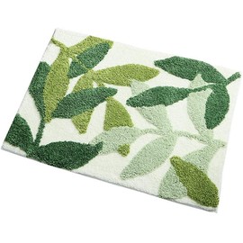 ZGXL Leaves Bath Mat Bathroom Rug Non Slip Soft Microfiber Absorbent Machine Washable Entryway Door Mat Indoor Doormat for Bathroom Tub 17.5 X 25.5IN, Green