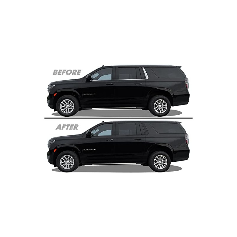 Chrome Delete Blackout Vinyl Overlay for 2021-2022 Chevy Suburban Window