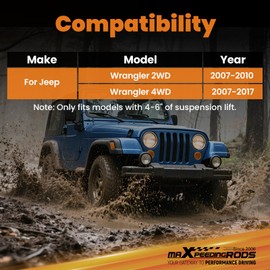 maXpeedingrods Extended Brake Lines for Jeep Wrangler JK JKU 2007-2018 2WD 4WD for 4-6" Lifts, Front & Rear Brake Lines