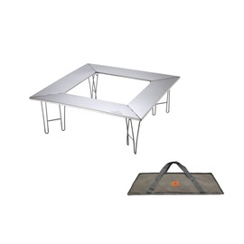 CAMPINGMOON Camping Grill Table with Canvas Carrying Bag (Center Space Type (T-500))