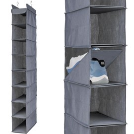 Hanging Shoe Organizer for Closet, Space Efficient Double Capacity Hanging Shoe Rack Organizer Keeps Shoes Tidy and Protected, Small Closet Shoe Storage Compartments