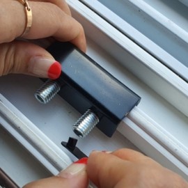 Medium Black Sliding Door Frame Stopper - Secure Hold Against Strong Winds Medium 2ea