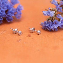 Carissima 9ct White Gold Round Cut Cubic Zirconia Earrings, 9ct Gold, Cubic Zirconia