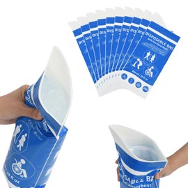 OTraki Pack of 10 Outdoor 800 ml Urine Bags, Potty for On the Go for Emergency Toilets, Poop Bags, Urine Bags for On the Go for Men Women Camping Hiking Car Traffic Traffic Travel (Blue)